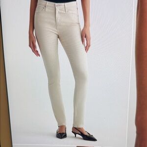 NWT AG THE PRIMA cigarette leg Beige stretch sateen pant